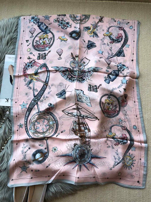 HERMES圍巾 愛馬仕專櫃新品 真絲喬其緞長巾 愛馬仕經典女絲巾  llwj6664